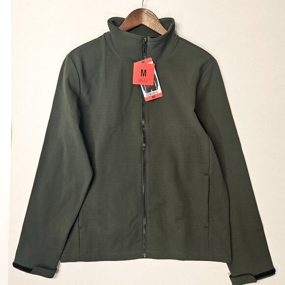 32 Degrees Heat Mens Size M Full Zip Regular Fit Stand Collar Jacket Olive Green - Picture 1 of 10